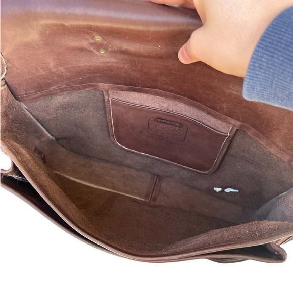 Vintage Coach 5180 Metropolitan Briefcase Bag Messenger Mahogany Brown Leather - Picture 13 of 16